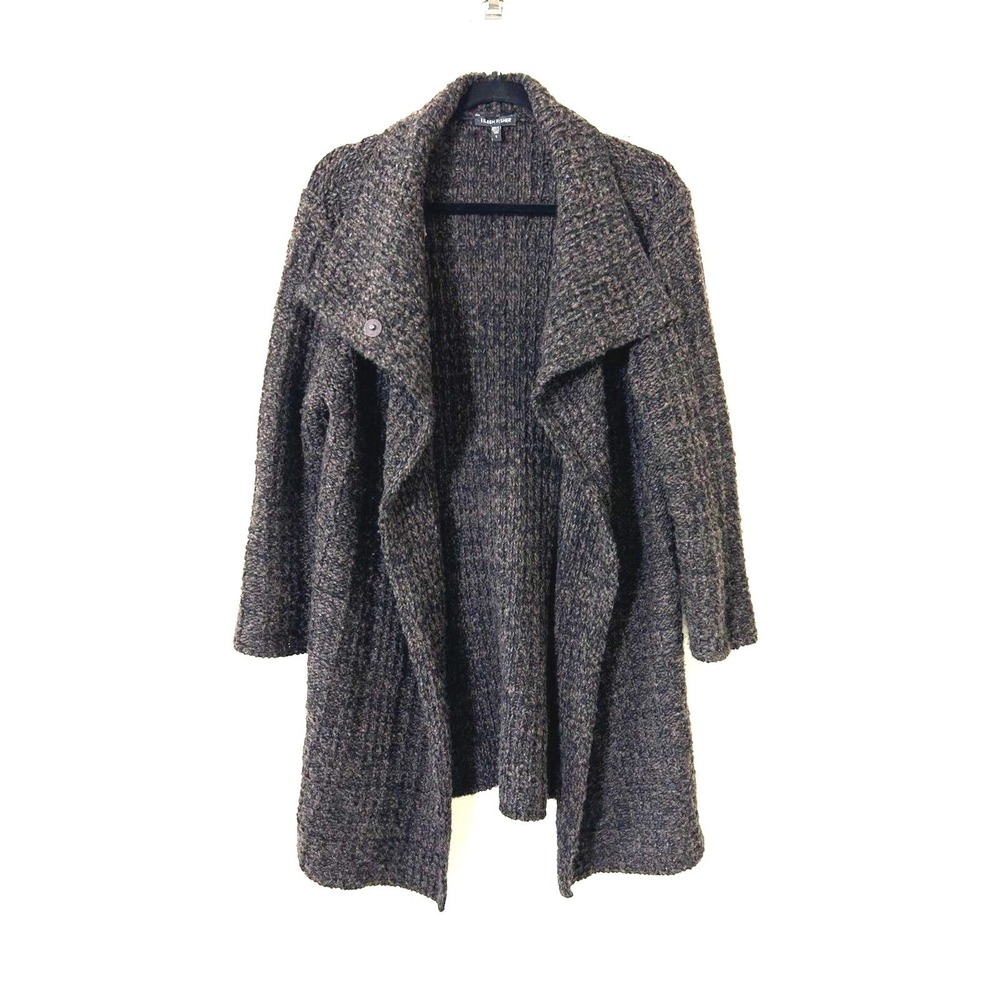 Eileen Fisher Cardigan Sweater S Brown Organic Wool Alpaca blend timeless fall
